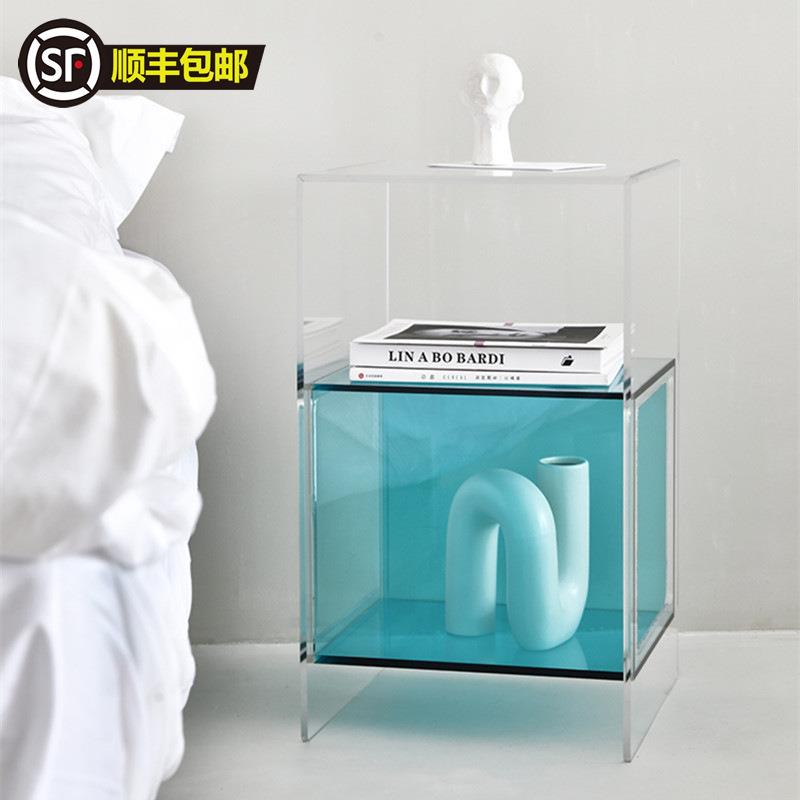 亚克力床头柜边几轻奢沙发边柜透明创意个性可移动收纳储物柜简约