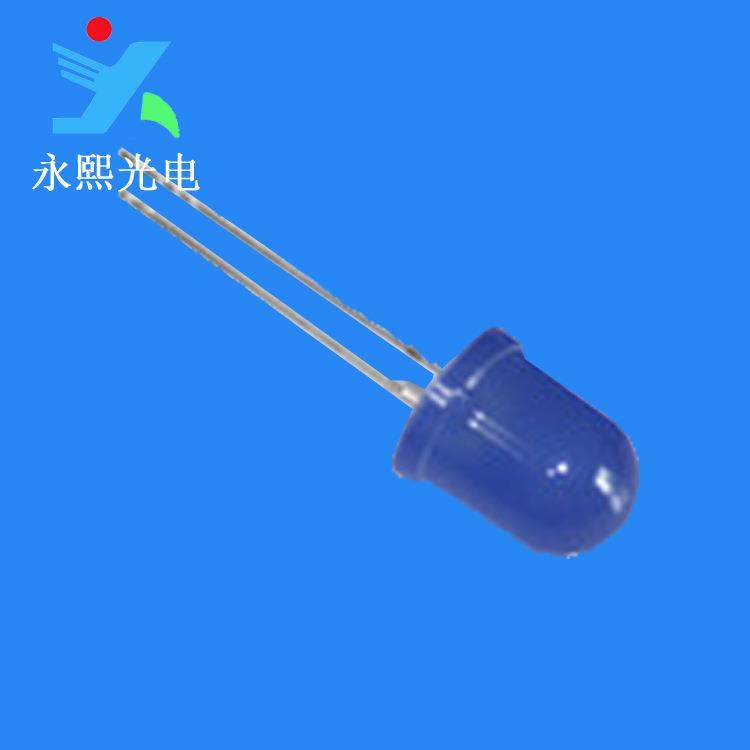 10MM蓝发蓝led灯珠发光二极管高亮蓝色灯珠f10蓝灯蓝光
