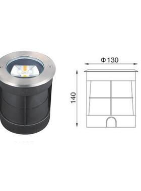 户外IP67防雨7W圆形可调角度LED地埋灯道路地面埋地灯
