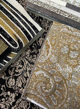 门幅290cm复古古典美式法式羊绒质感提花窗帘布样板房抱枕布料