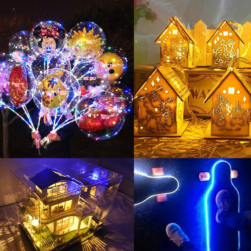 2835裸板低压3v5v8mm灯带+电池盒套装玩具沙盘模型装饰软灯条贴片