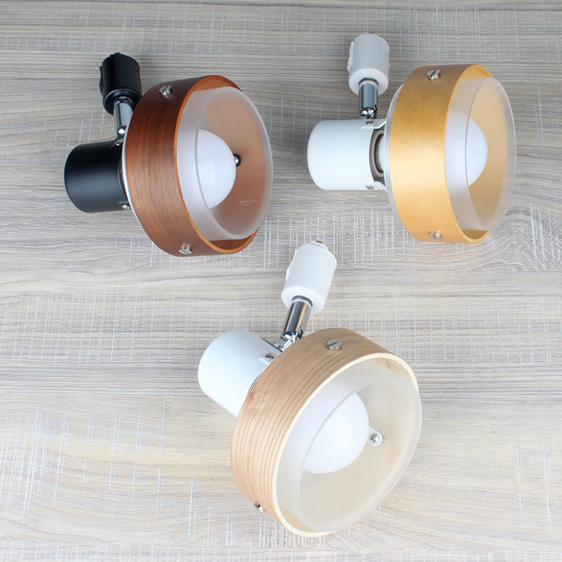 日式实木压克力轨道灯LED导轨灯北欧调光家用背景墙客厅米家智能