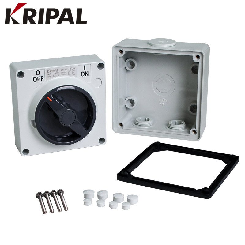 科瑞普56SW110-2W户外防水旋转澳式10A工业单控500V开关方形IP66