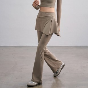 高腰提臀普拉提训练健身裤 两件套运动跑步喇叭裤 女秋冬新款 瑜伽裤