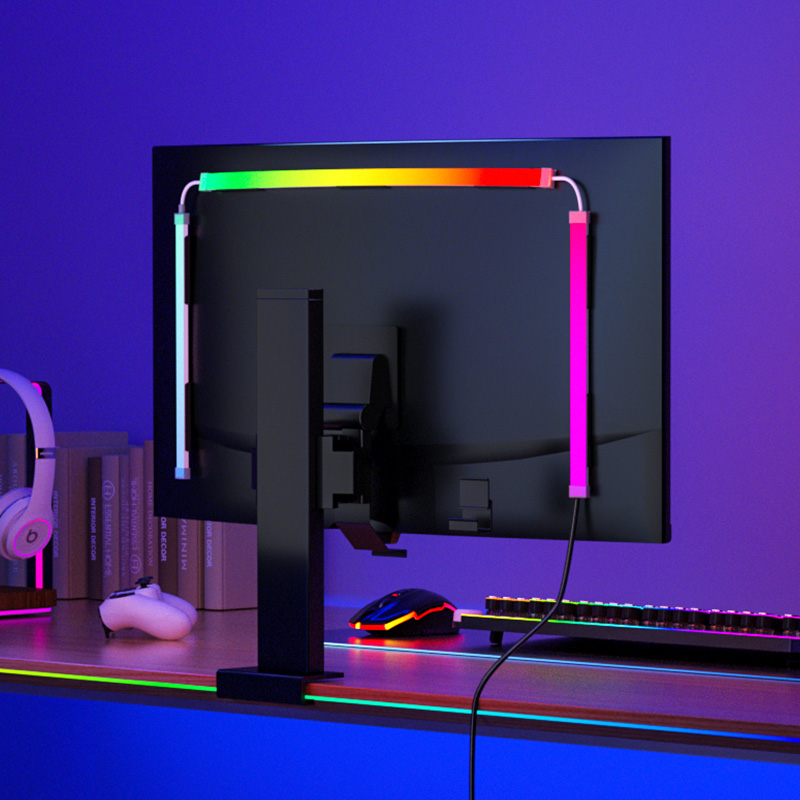 电脑RGB氛围灯带电竞房桌面显示器背景随屏同步七彩追光拾音灯条