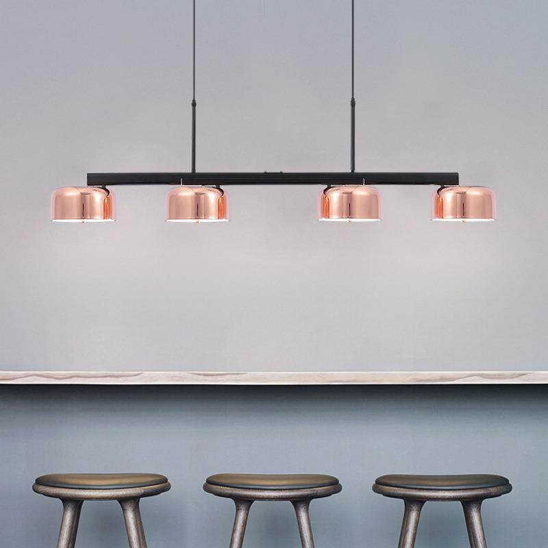 北欧创意吧台饭厅灯简约书房餐桌吊灯后现代LED四头旋转餐厅吊灯