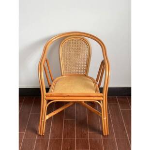 藤椅椅子天然真藤编织办公椅家用休闲老人带扶手阳台客厅滕椅单人