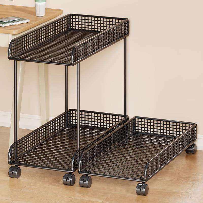 台式电脑主机底座托架可移动滑轮机箱架子家用办公双层置物架