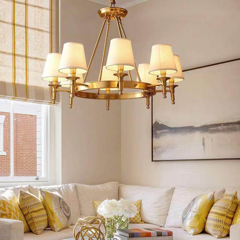 美式吊灯欧式客厅灯全铜灯卧室吸顶灯现代简约餐厅灯大气乡村灯具
