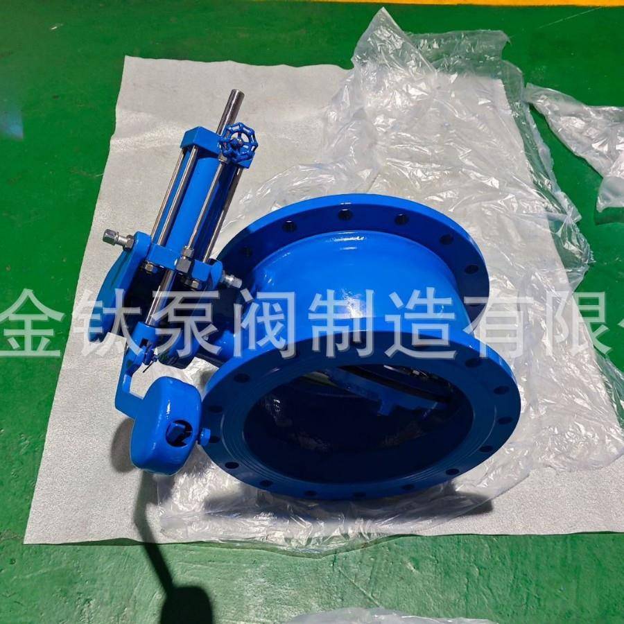 HH47X蝶式缓冲止回阀材质QT450喷塑DN400压力1.0MPa紧固件不锈钢