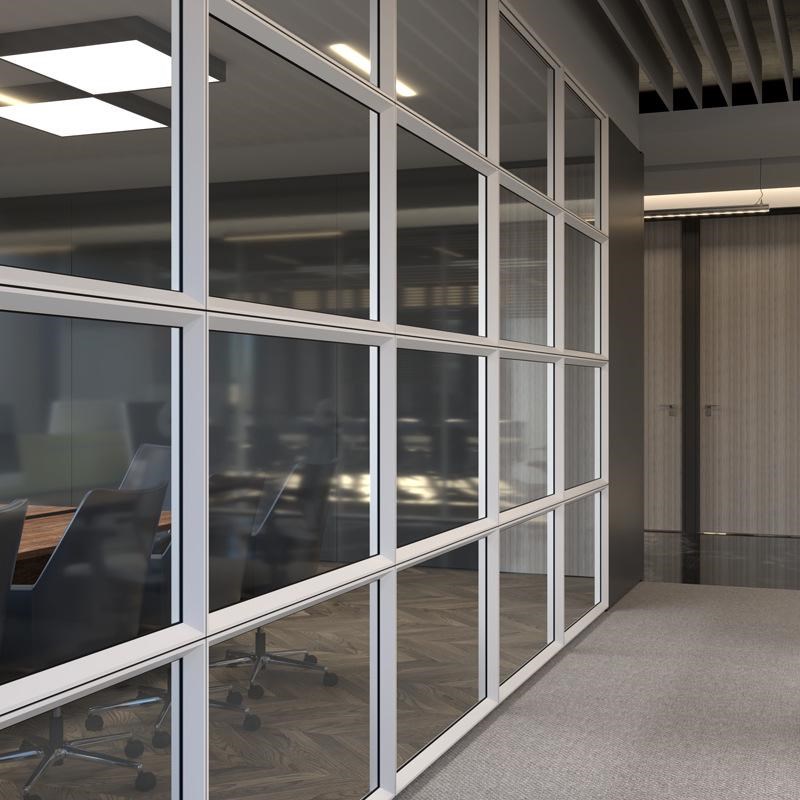 玻璃隔断单玻双玻铝合金防火钢化中空百叶办公室写字楼速装模块墙
