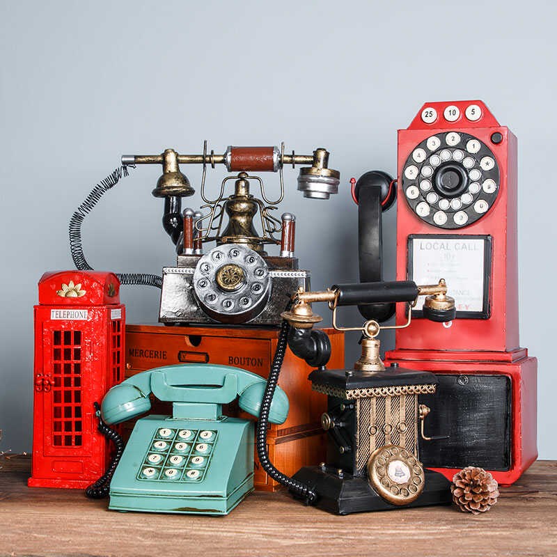 民国风老式电话机电视机摆件美式工业风复古餐饮店服装店铺装饰品
