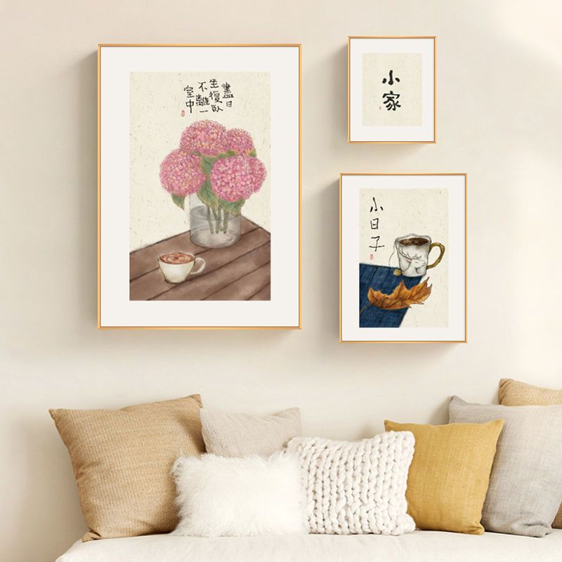 一日三餐四季餐厅墙面装饰画新中式饭厅厨房挂画原木风歺厅壁画