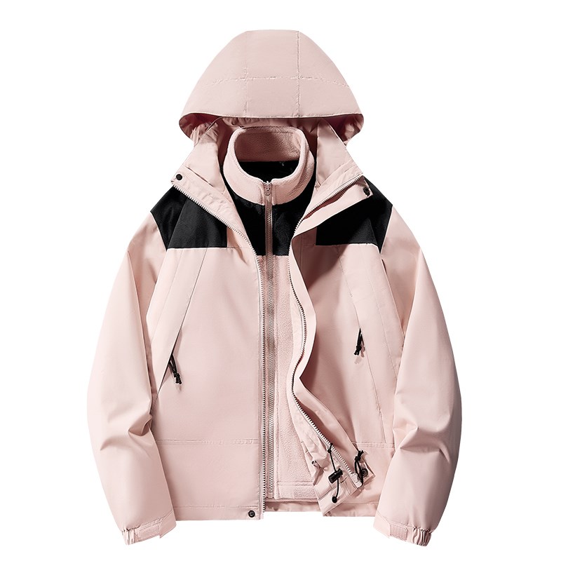 户外冲锋衣男女三合一加绒加厚可拆卸两件套登山防寒服秋冬季外套