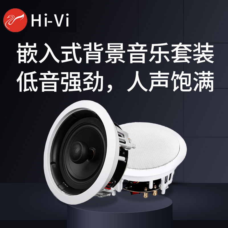 Hivi/惠威 VX5-C/VX6-C同轴吸顶喇叭音箱 背景音乐会议音响套装