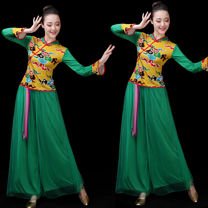 牡丹花和放羊娃扇子舞广场舞服装新款套装2019祥云民族秧歌演出服