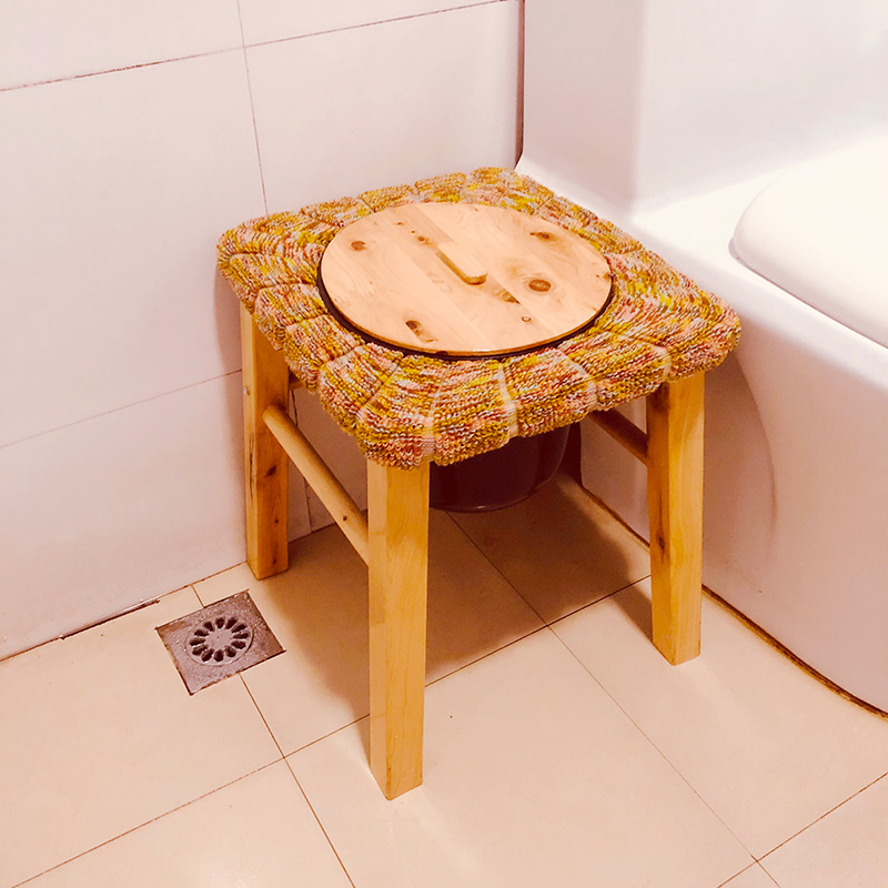 老人实木坐便椅孕妇残疾人坐便凳椅家用坐便器木质带尿盆便桶盖子