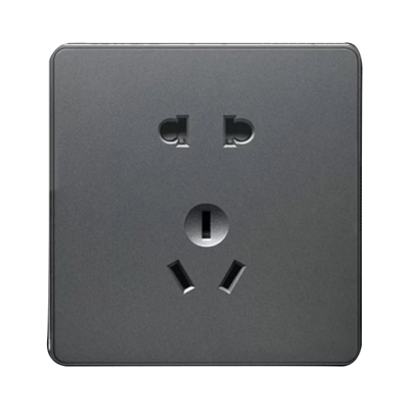 Nader良信星空灰 单联双控一开五孔空调电脑USB面板开关插座套装