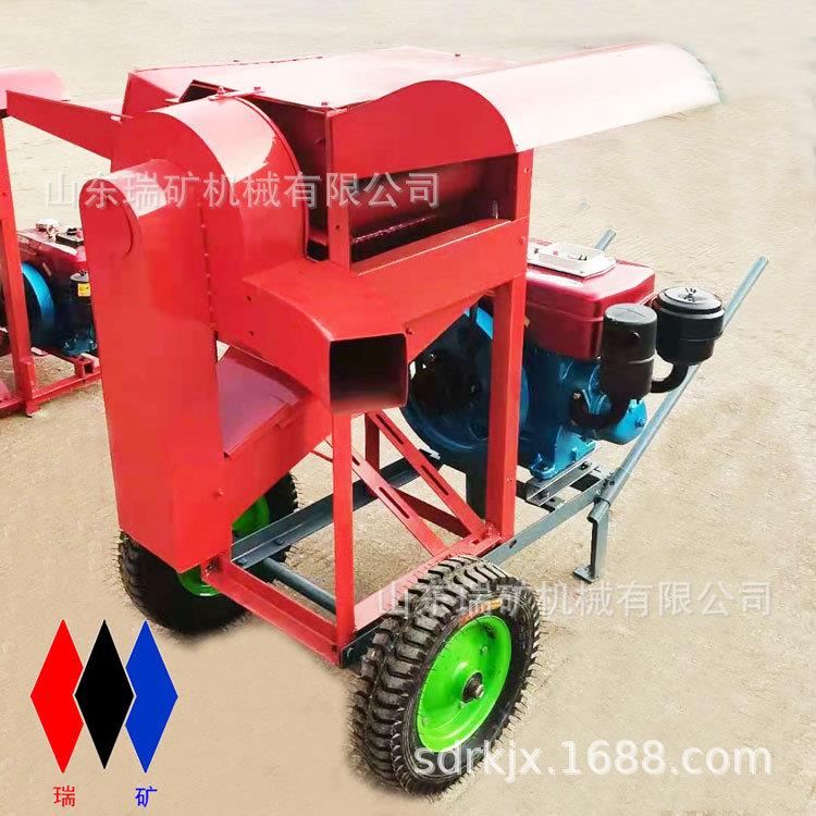 柴油机稻麦脱粒机大豆打粒机可改移动式家用大豆稻类脱壳机