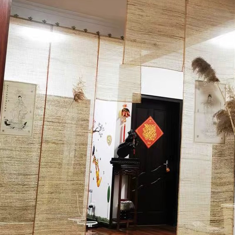 2024秋季订做餐厅复古风透光超级窗帘免打孔布料避光式办公定做帘