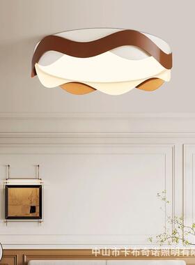 卧室吸顶灯现代简约主卧房间灯法式奶油风绿色高级感大气中山灯具