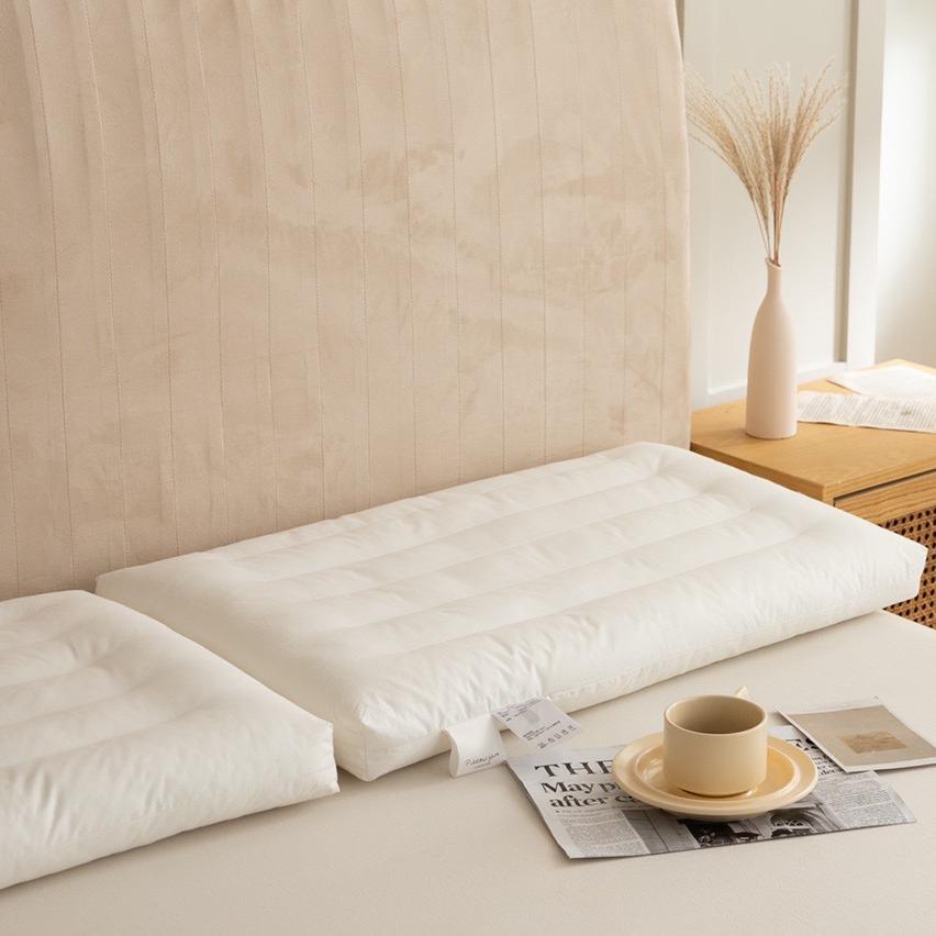 日式简约安睡定型护颈枕扁平压线设计枕芯学生中低款护颈单人枕头