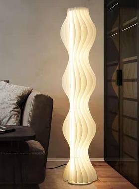 北欧白色草裙客厅卧室展厅百褶灯现代简约亚克力光影艺术落地灯