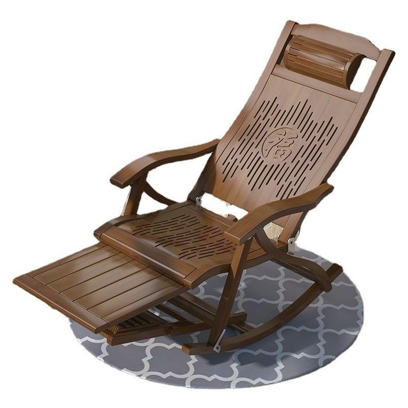 竹摇椅家用躺椅懒人折叠午休阳台休闲单人便携摇摇椅逍遥椅折叠椅