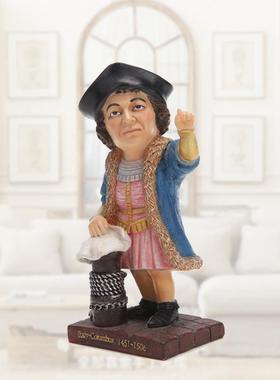 世界名航海家意大利哥伦布树脂摆件仿真人物摆件家居装饰品