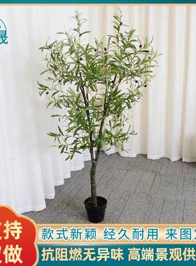 仿真绿植橄榄树室内家居摆件客厅装饰橱窗摆件仿真橄榄树