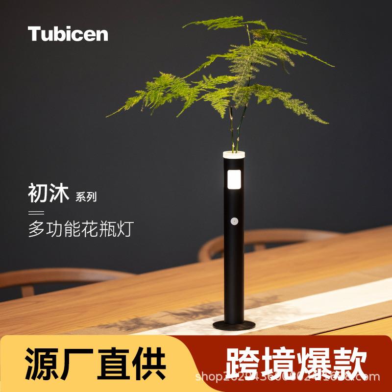 Tubicen氛围灯创意花瓶摆件插花高级餐厅桌面拍照红色布置