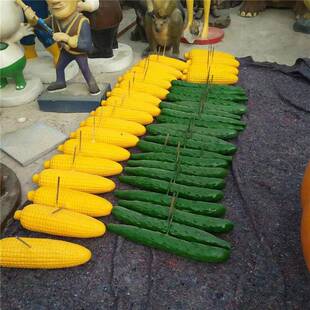 玻璃钢黄瓜雕塑采摘园生态园绿色植物瓜果蔬菜雕塑装 饰品摆件