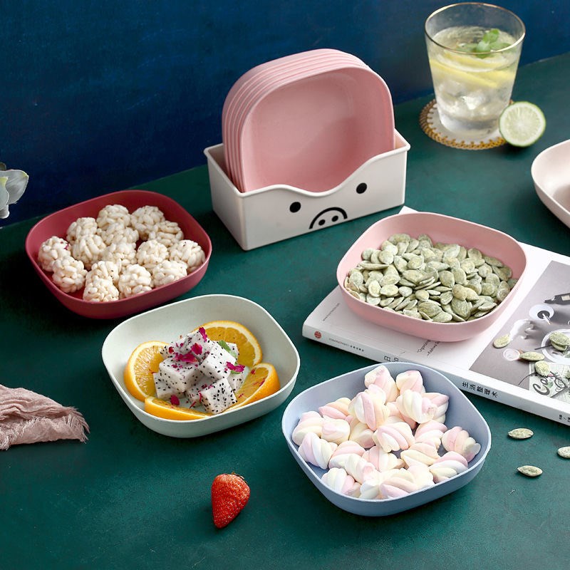 吐骨碟小a吃盘餐桌骨碟家用骨头碟塑料桌面垃圾盘吐骨头盘碟子骨