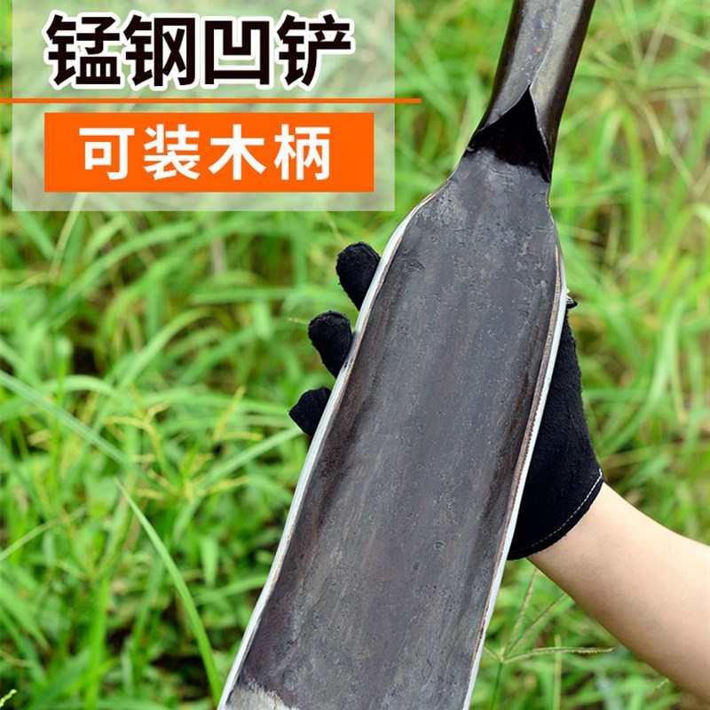 九哥锻打一体加厚弹簧锰钢挖土电线杆铲子起苗木柄洛阳铲取土洞铲