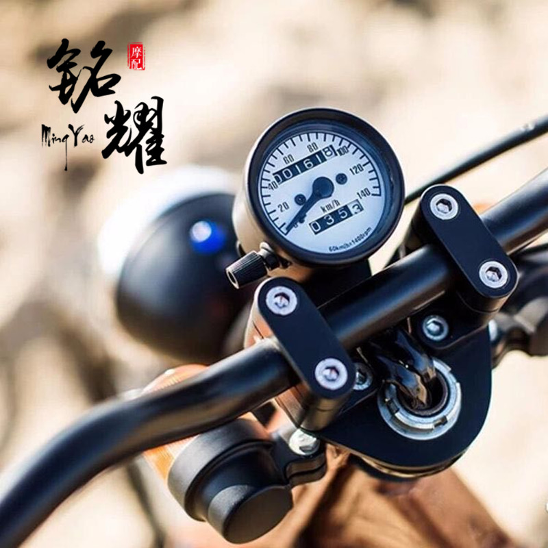 摩托车复古改装小仪表双里程/嘉陵70复古改装里程表/猴子里程表