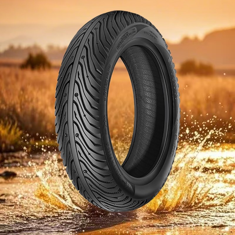 适配五羊本田NX125踏板摩托车前后钢丝半热熔真空轮胎防滑外