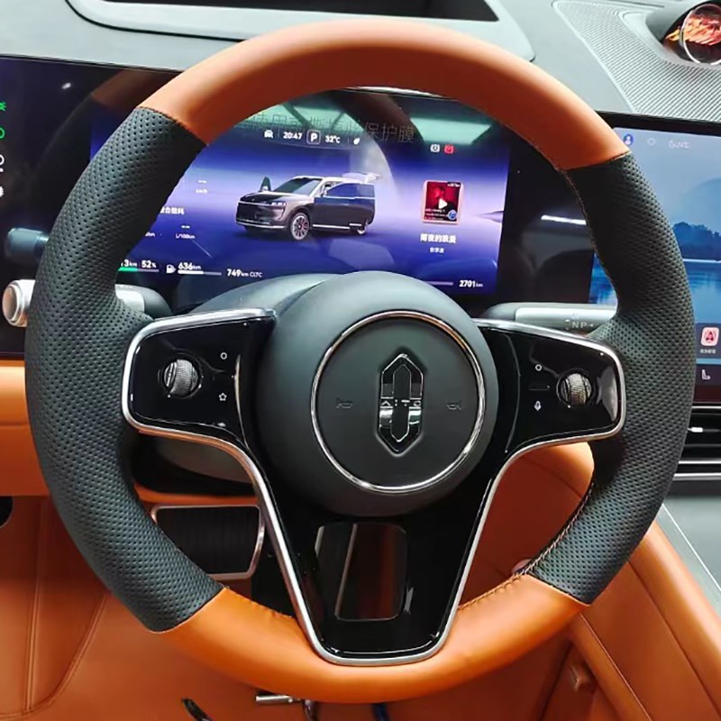 适用于24款问界M9方向盘套把套手缝专车全包款内饰改装