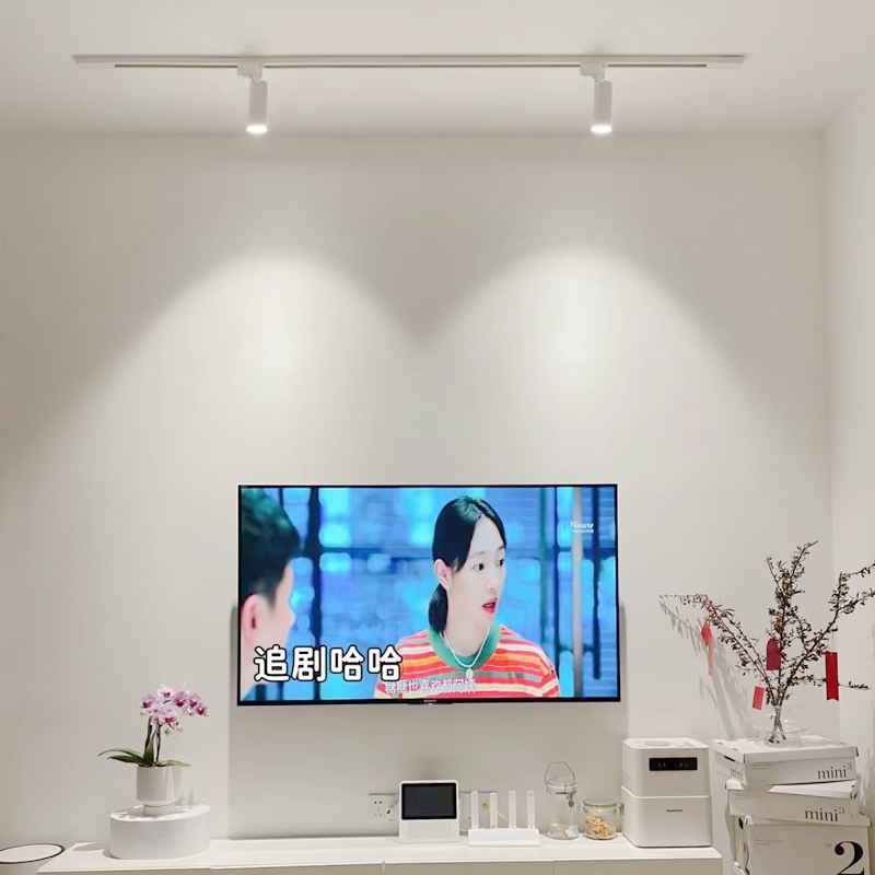 轨道灯led射灯明装家用背景墙客厅小山丘导轨式三色变光轨道灯条