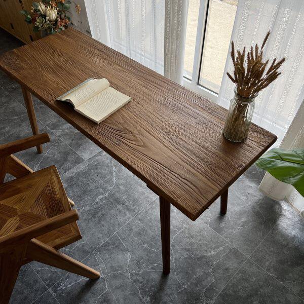 老榆木旧门板茶桌书桌面简约茶桌组合复古阳台茶几客厅餐桌民宿用