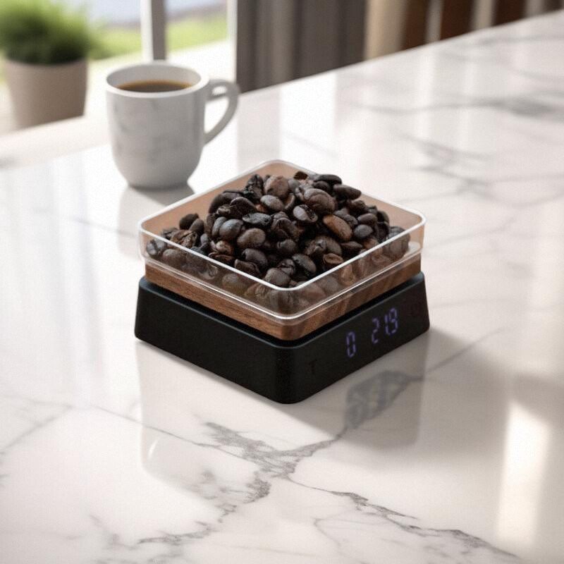 皇啡小黑客智能电子秤意式手冲咖啡专用自动计时小型称重精准克称