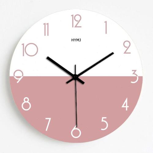 可爱粉色现代简约钟表客厅挂钟创意北欧静音个性卧室装饰时钟挂表