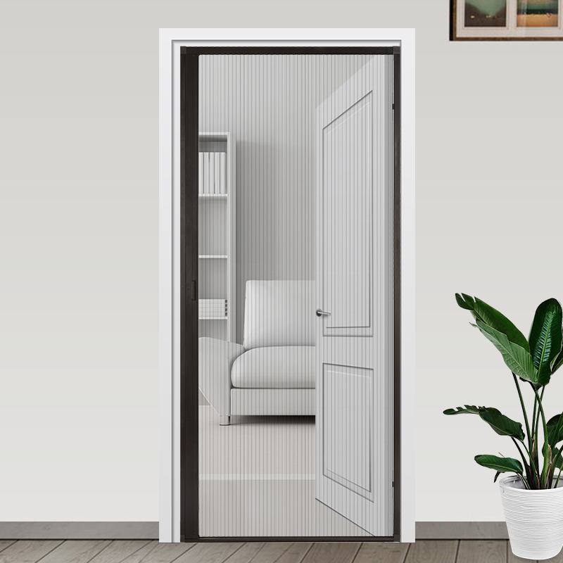 定制折叠a隐形纱门纱窗网风琴式防蚊沙门帘左右推拉伸缩铝合金纱