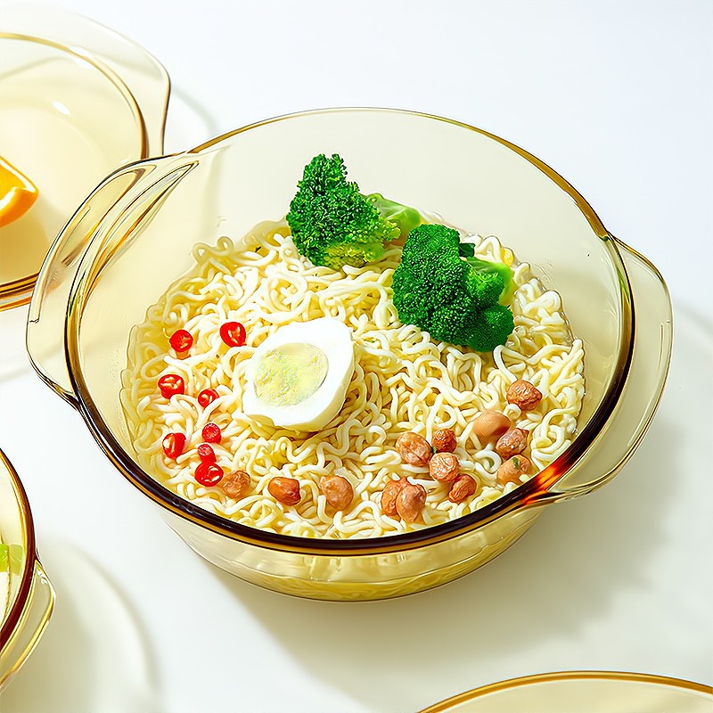 微波炉专a用玻璃碗家用汤碗蒸蛋烤箱加热器皿大号带盖耐高温泡面