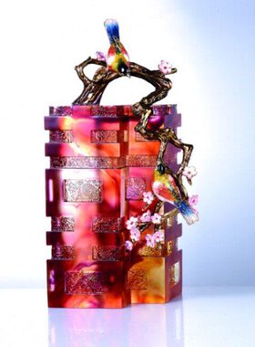 古法琉璃摆件BY喜上喜 喜鹊高档家居摆件 结婚 乔迁礼品珍藏品