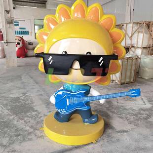 龙岗区力必特玻璃钢创意IP卡通雕塑劳动浇水读书公仔音乐卡通人物