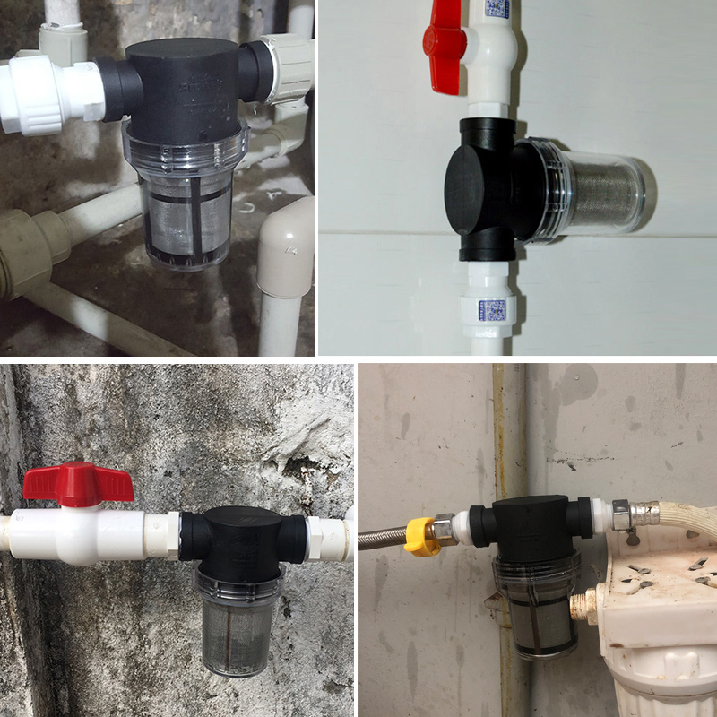 PVC水管塑料管过滤器泥沙青苔去杂质养殖农场202532管不锈钢滤网