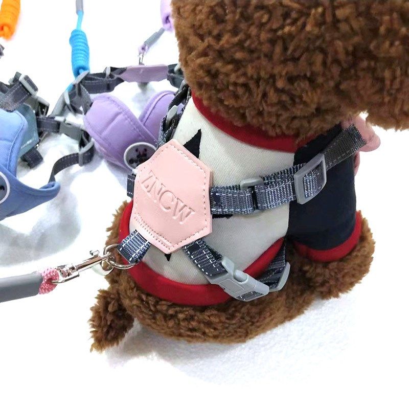 新款X护胸背心式马卡龙牵引绳 泰迪柯基小中型犬胸背带遛狗绳链子