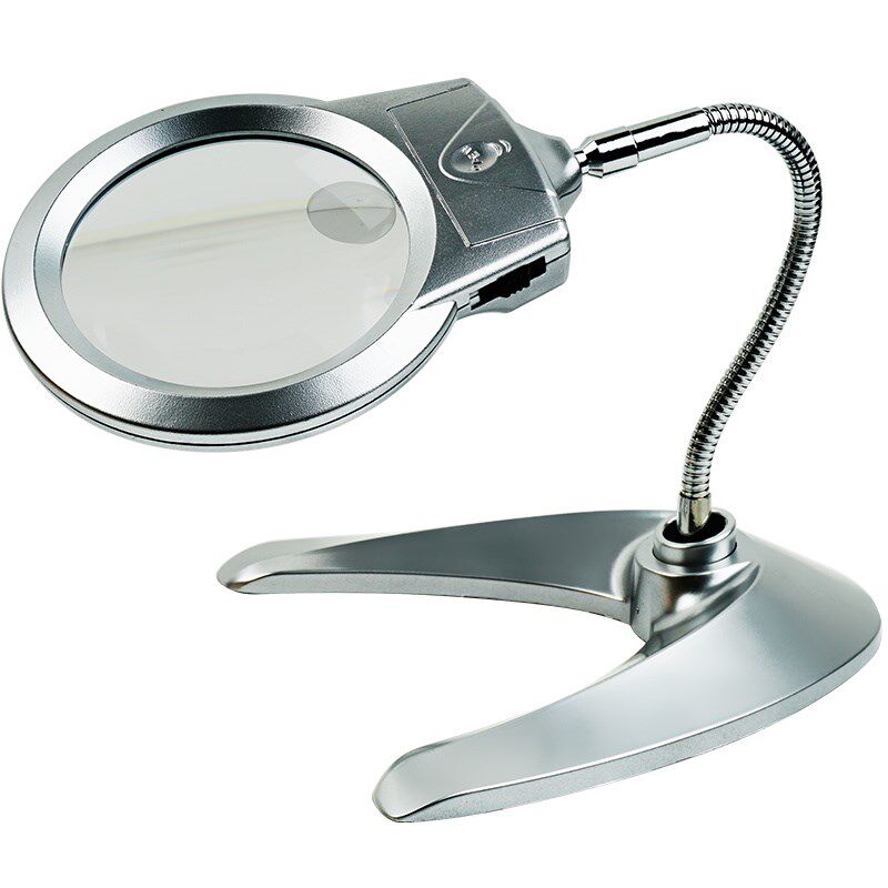 台式放大镜带灯高清老人日阅读电子本脑维修钟表看手机便携式