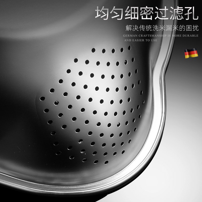 德国316不锈钢食品级洗菜盆沥水篮洗米筛淘米盆滤水篮漏筛漏筐盆