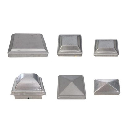 铁艺配件方管盖帽镀锌铁皮冲压围栏护栏杆装饰盖方钢方管顶盖堵头